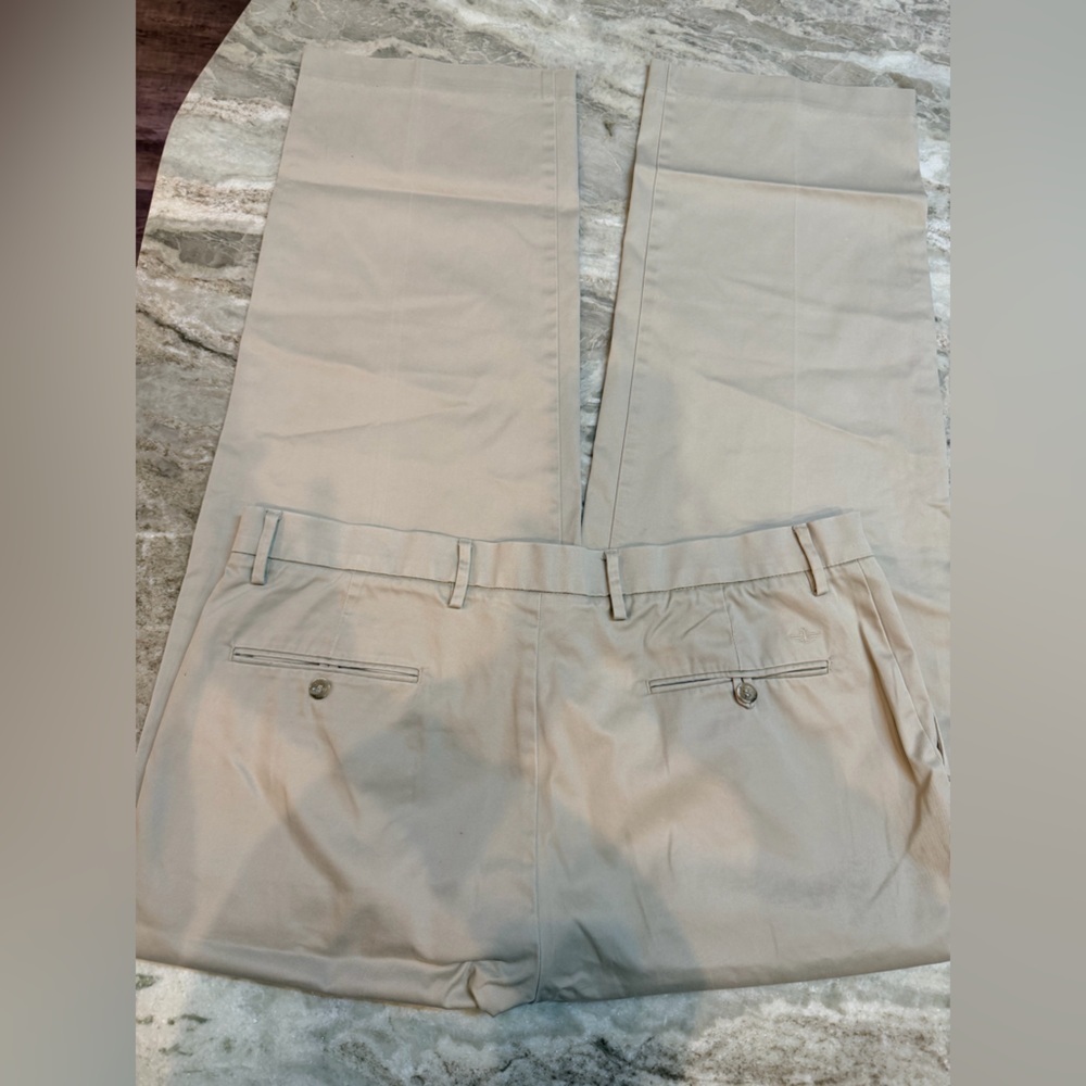 Dockers Iron Free Khaki Men’s 38x32 Beige Flat Front Wrinkle Resistant Chinos - Picture 5 of 9